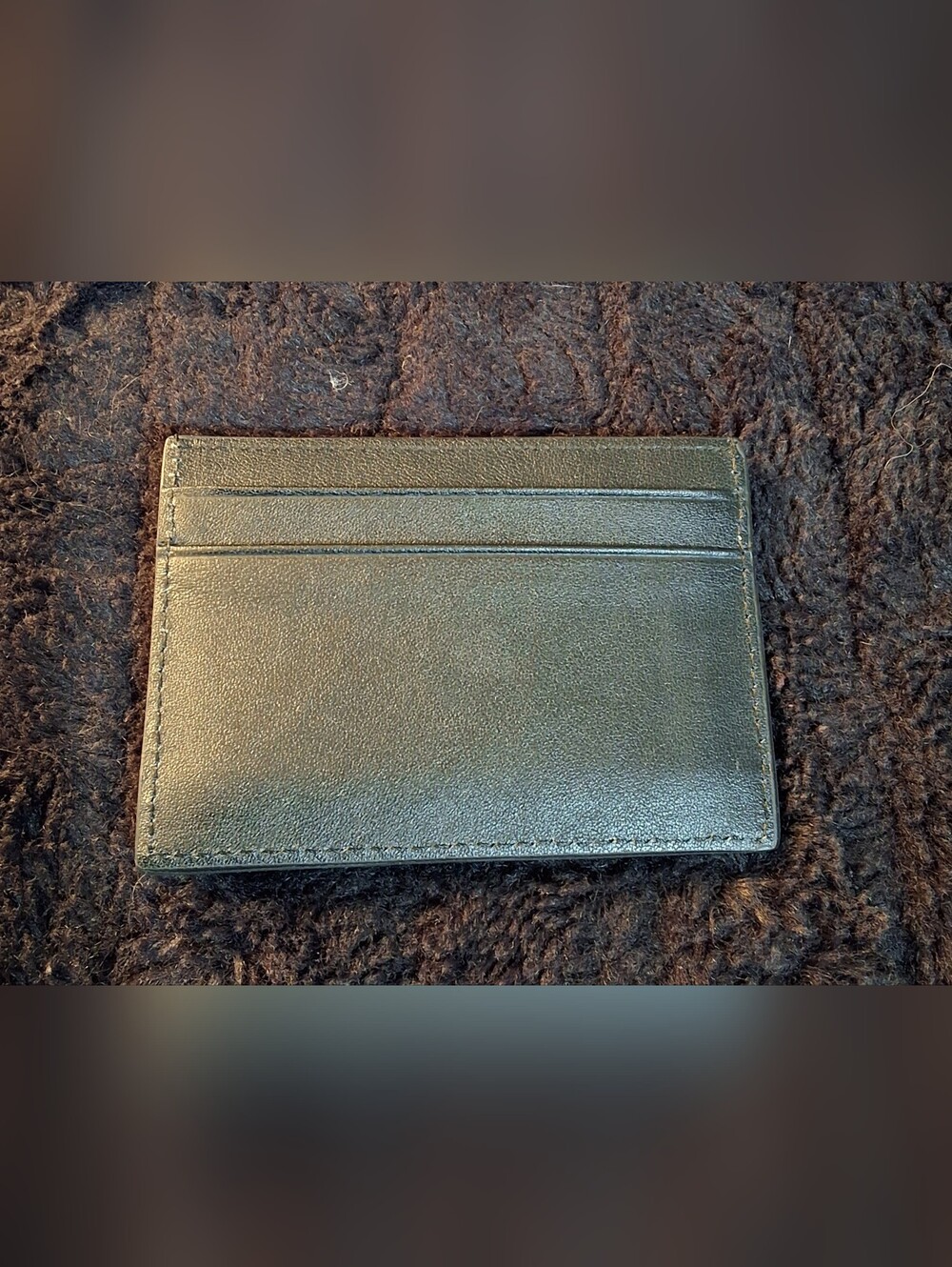 Yves Saint Laurent Black Leather Card Holder with Gold YSL Logo - Picture 2 of 3